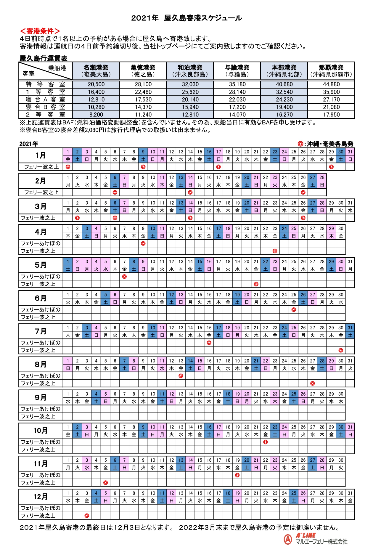 屋久島運賃 屋久島運賃